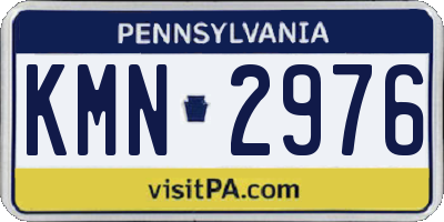 PA license plate KMN2976