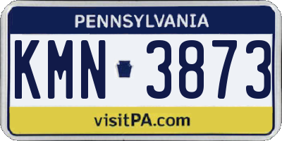 PA license plate KMN3873