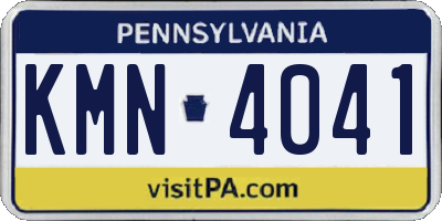 PA license plate KMN4041