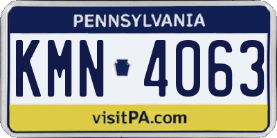 PA license plate KMN4063