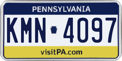PA license plate KMN4097
