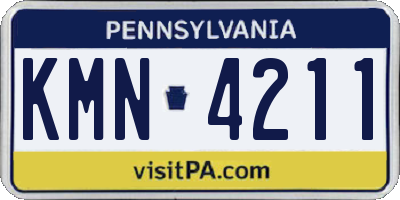 PA license plate KMN4211