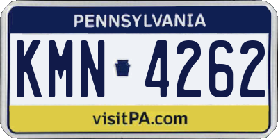 PA license plate KMN4262