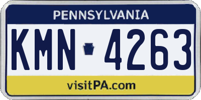 PA license plate KMN4263