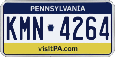 PA license plate KMN4264