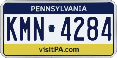 PA license plate KMN4284