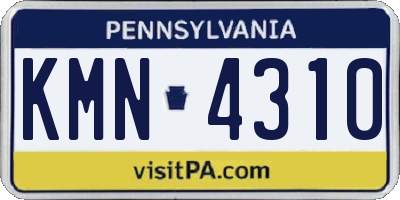 PA license plate KMN4310