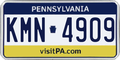PA license plate KMN4909