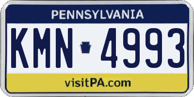PA license plate KMN4993