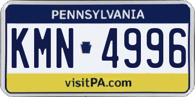 PA license plate KMN4996