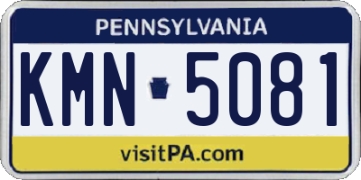 PA license plate KMN5081