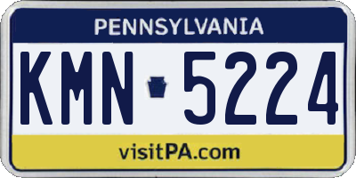 PA license plate KMN5224