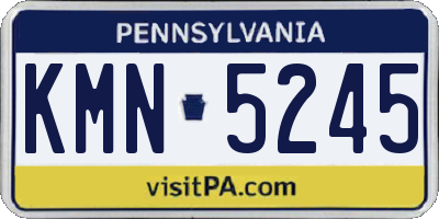 PA license plate KMN5245