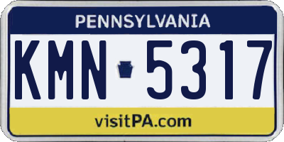 PA license plate KMN5317