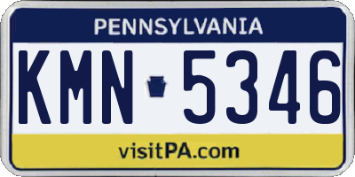 PA license plate KMN5346