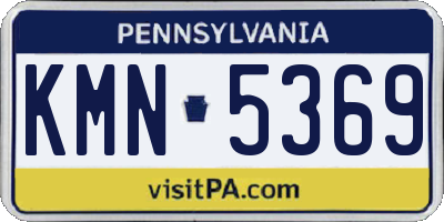 PA license plate KMN5369