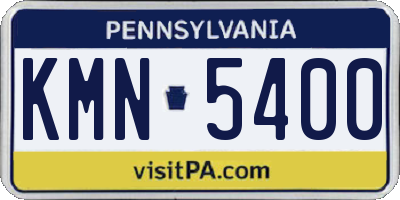 PA license plate KMN5400