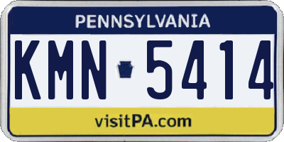 PA license plate KMN5414