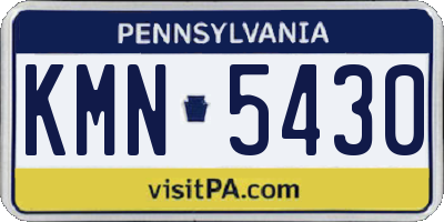PA license plate KMN5430