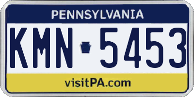 PA license plate KMN5453