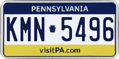 PA license plate KMN5496