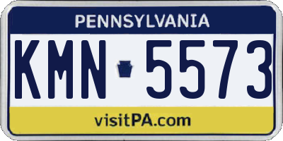 PA license plate KMN5573