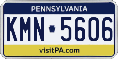PA license plate KMN5606