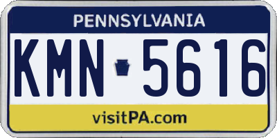 PA license plate KMN5616