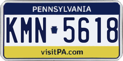 PA license plate KMN5618