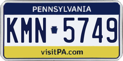 PA license plate KMN5749