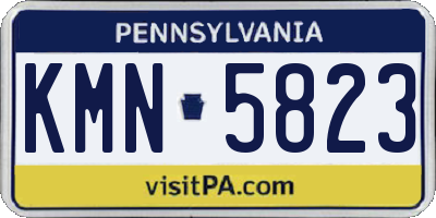 PA license plate KMN5823
