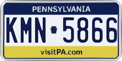 PA license plate KMN5866
