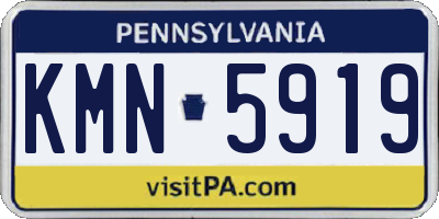 PA license plate KMN5919