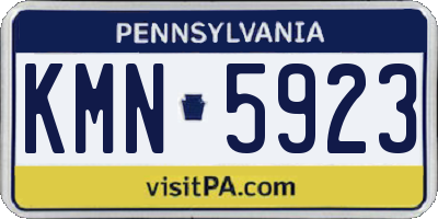 PA license plate KMN5923