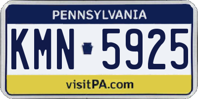 PA license plate KMN5925