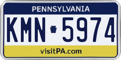 PA license plate KMN5974