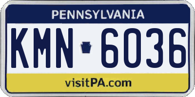 PA license plate KMN6036