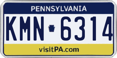 PA license plate KMN6314