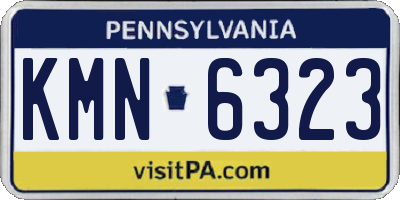 PA license plate KMN6323