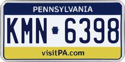 PA license plate KMN6398