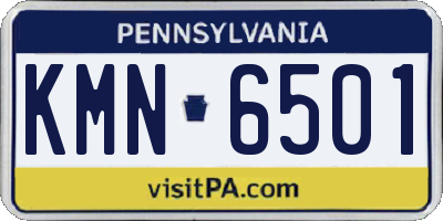 PA license plate KMN6501