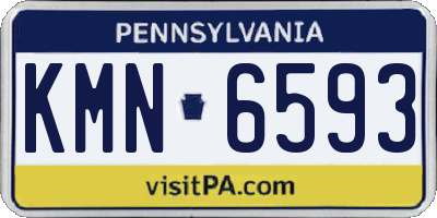PA license plate KMN6593