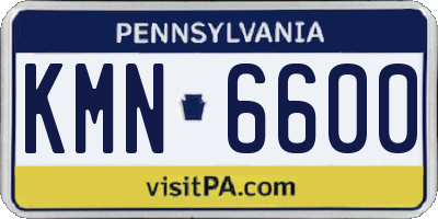 PA license plate KMN6600