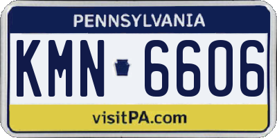 PA license plate KMN6606