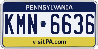 PA license plate KMN6636