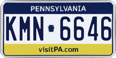 PA license plate KMN6646
