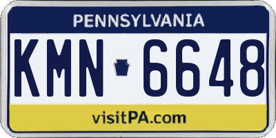 PA license plate KMN6648