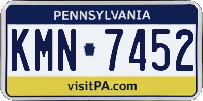 PA license plate KMN7452