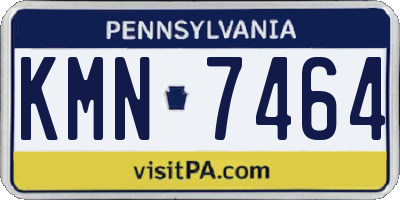 PA license plate KMN7464