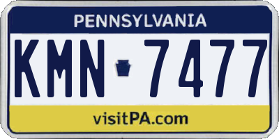 PA license plate KMN7477